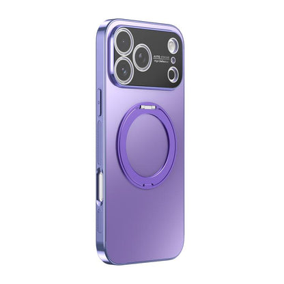 360 Degree Rotating Holder MagSafe Electroplated Phone Case with Lens Cover, For iPhone 17 Pro Max, For iPhone 17 Pro, For iPhone 17