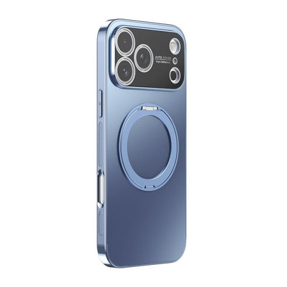 360 Degree Rotating Holder MagSafe Electroplated Phone Case with Lens Cover, For iPhone 17 Pro Max, For iPhone 17 Pro, For iPhone 17
