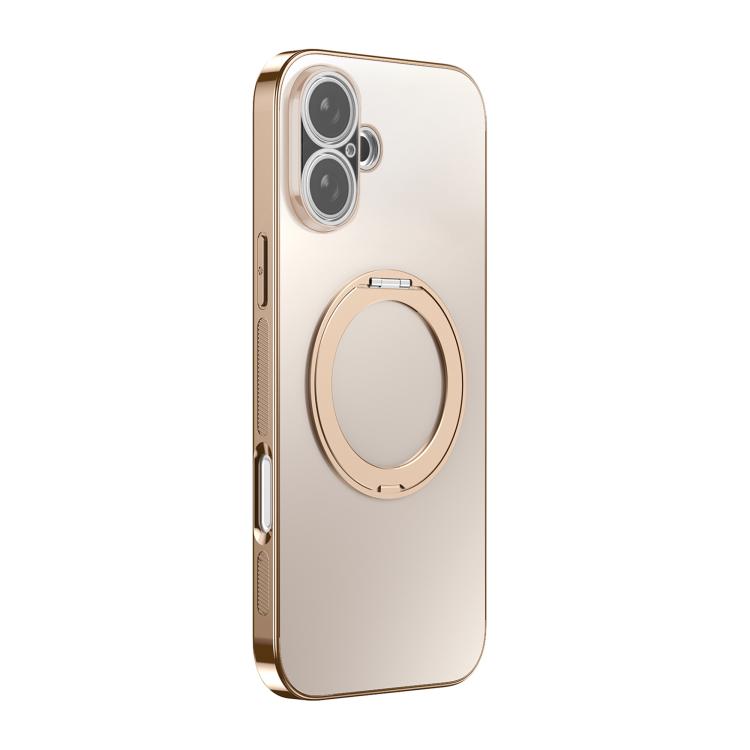 360 Degree Rotating Holder MagSafe Electroplated Phone Case with Lens Cover, For iPhone 17 Pro Max, For iPhone 17 Pro, For iPhone 17