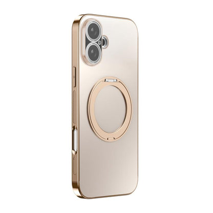 360 Degree Rotating Holder MagSafe Electroplated Phone Case with Lens Cover, For iPhone 17 Pro Max, For iPhone 17 Pro, For iPhone 17