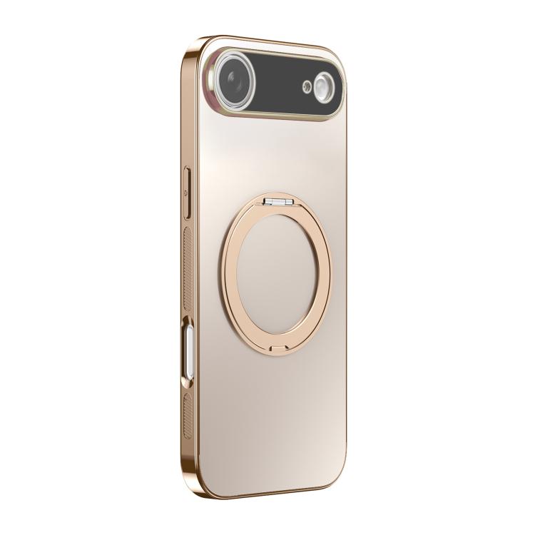360 Degree Rotating Holder MagSafe Electroplated Phone Case with Lens Cover, For iPhone Air, For iPhone 16 Pro Max, For iPhone 16 Pro