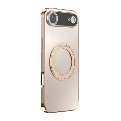 360 Degree Rotating Holder MagSafe Electroplated Phone Case with Lens Cover, For iPhone Air, For iPhone 16 Pro Max, For iPhone 16 Pro