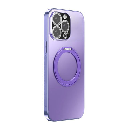 360 Degree Rotating Holder MagSafe Electroplated Phone Case with Lens Cover, For iPhone Air, For iPhone 16 Pro Max, For iPhone 16 Pro