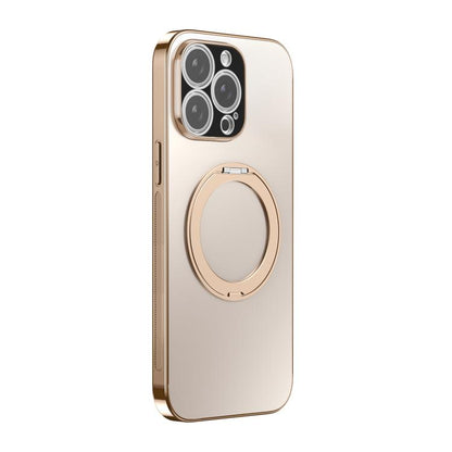 360 Degree Rotating Holder MagSafe Electroplated Phone Case with Lens Cover, For iPhone Air, For iPhone 16 Pro Max, For iPhone 16 Pro