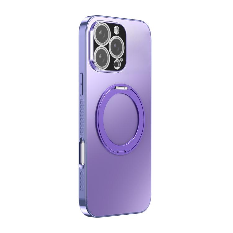 360 Degree Rotating Holder MagSafe Electroplated Phone Case with Lens Cover, For iPhone Air, For iPhone 16 Pro Max, For iPhone 16 Pro