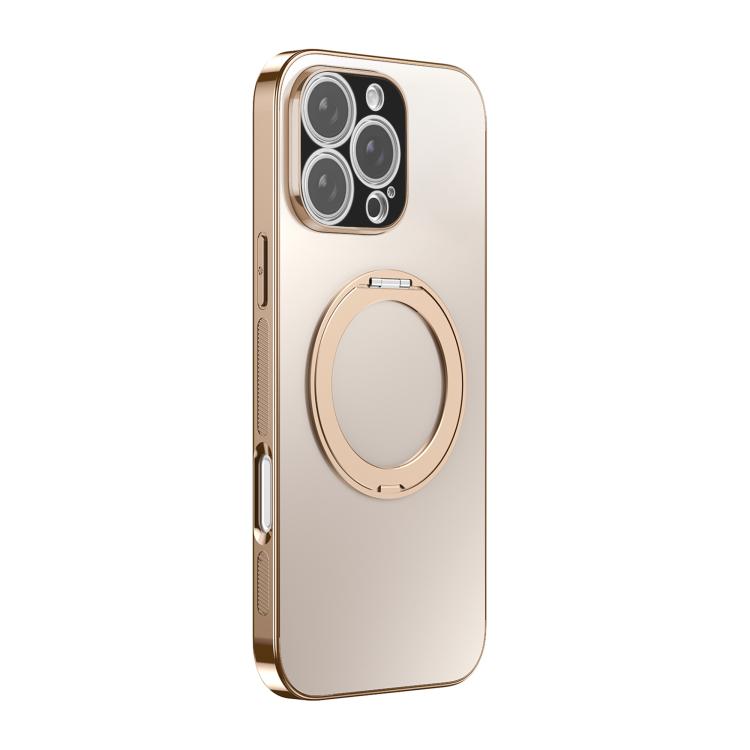 360 Degree Rotating Holder MagSafe Electroplated Phone Case with Lens Cover, For iPhone Air, For iPhone 16 Pro Max, For iPhone 16 Pro