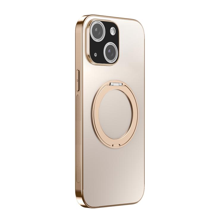360 Degree Rotating Holder MagSafe Electroplated Phone Case with Lens Cover, For iPhone 15, For iPhone 14, For iPhone 14 Pro