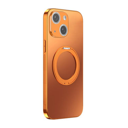 360 Degree Rotating Holder MagSafe Electroplated Phone Case with Lens Cover, For iPhone 15, For iPhone 14, For iPhone 14 Pro