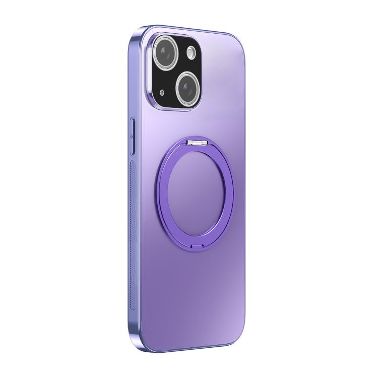 360 Degree Rotating Holder MagSafe Electroplated Phone Case with Lens Cover, For iPhone 15, For iPhone 14, For iPhone 14 Pro