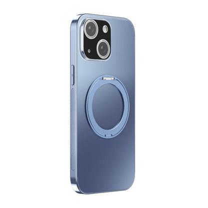 360 Degree Rotating Holder MagSafe Electroplated Phone Case with Lens Cover, For iPhone 15, For iPhone 14, For iPhone 14 Pro