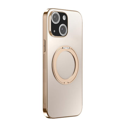 360 Degree Rotating Holder MagSafe Electroplated Phone Case with Lens Cover, For iPhone 15, For iPhone 14, For iPhone 14 Pro