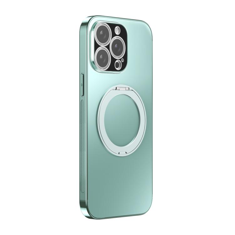 360 Degree Rotating Holder MagSafe Electroplated Phone Case with Lens Cover, For iPhone 15, For iPhone 14, For iPhone 14 Pro