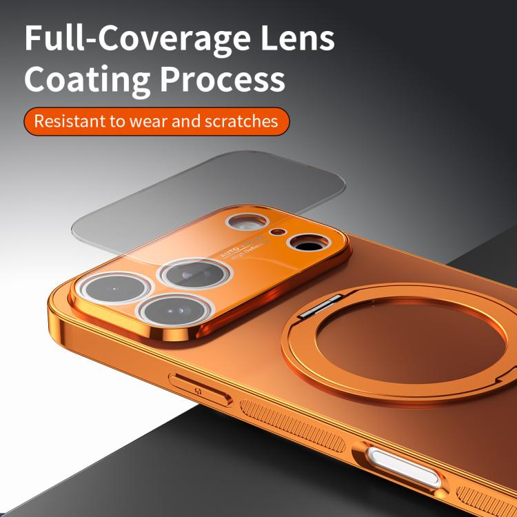 360 Degree Rotating Holder MagSafe Electroplated Phone Case with Lens Cover, For iPhone 17 Pro Max, For iPhone 17 Pro, For iPhone 17