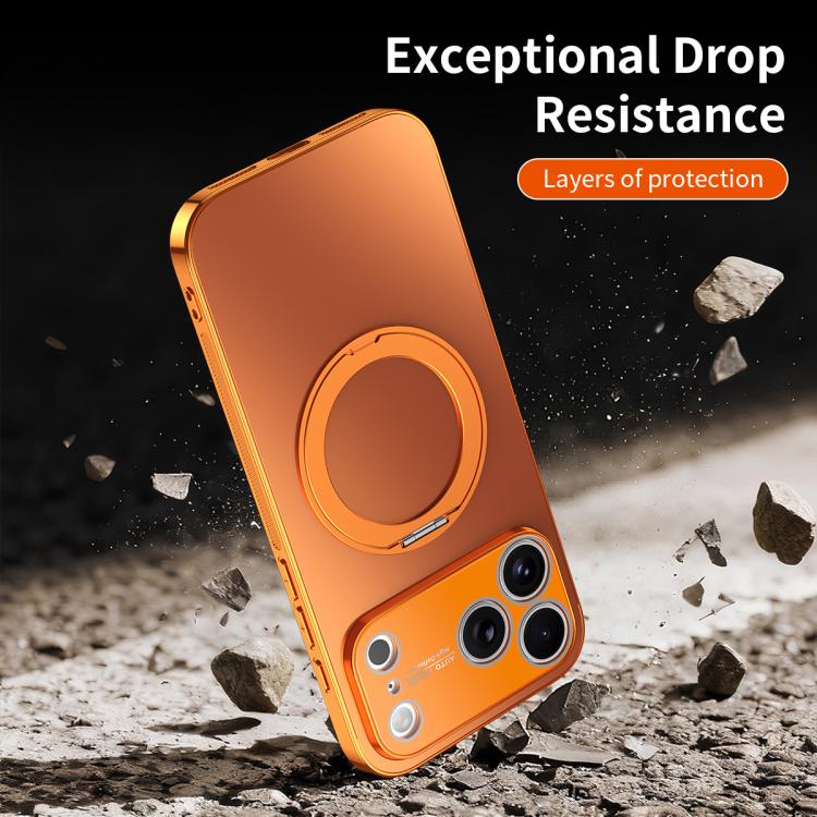 360 Degree Rotating Holder MagSafe Electroplated Phone Case with Lens Cover, For iPhone 15, For iPhone 14, For iPhone 14 Pro