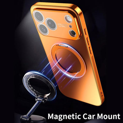 360 Degree Rotating Holder MagSafe Electroplated Phone Case with Lens Cover, For iPhone 17 Pro Max, For iPhone 17 Pro, For iPhone 17
