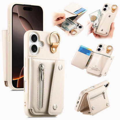 Dream Wallet D Buckle Leather Back Cover Phone Case, For iPhone 17e / 16e, For iPhone 17 Pro Max, For iPhone 17 Pro, For iPhone 17