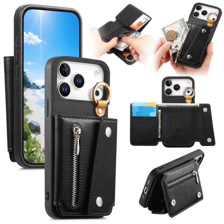 Dream Wallet D Buckle Leather Back Cover Phone Case, For iPhone 17e / 16e, For iPhone 17 Pro Max, For iPhone 17 Pro, For iPhone 17
