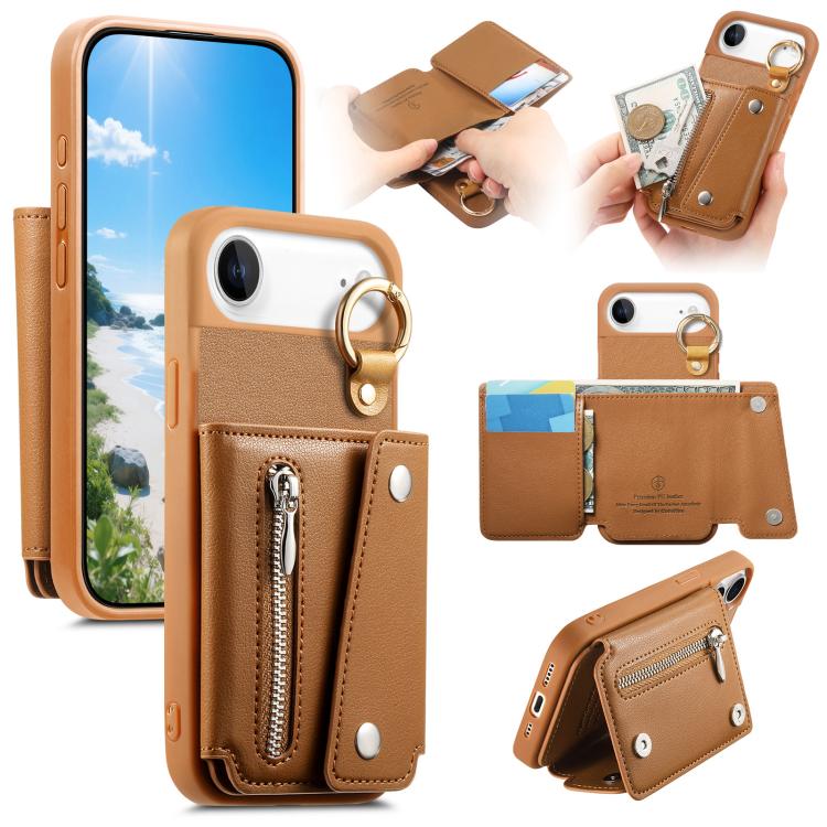 Dream Wallet D Buckle Leather Back Cover Phone Case, For iPhone Air, For iPhone 16 Pro Max, For iPhone 16 Pro, For iPhone 16 Plus