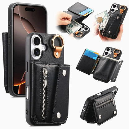 Dream Wallet D Buckle Leather Back Cover Phone Case, For iPhone Air, For iPhone 16 Pro Max, For iPhone 16 Pro, For iPhone 16 Plus