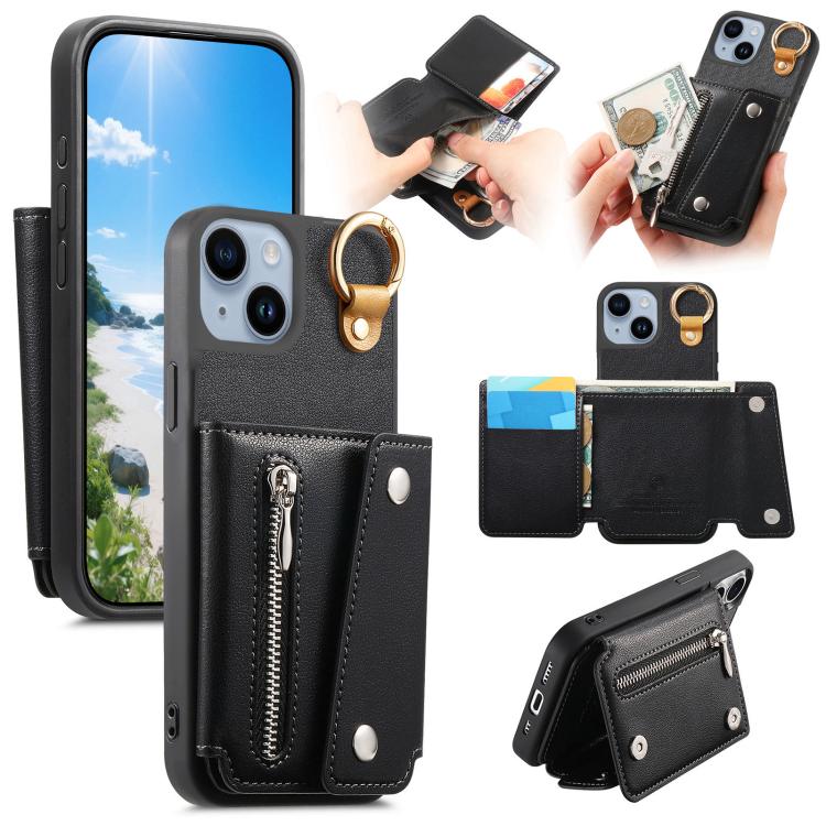 Dream Wallet D Buckle Leather Back Cover Phone Case, For iPhone 16, For iPhone 15 Pro Max, For iPhone 15 Pro, For iPhone 15 Plus