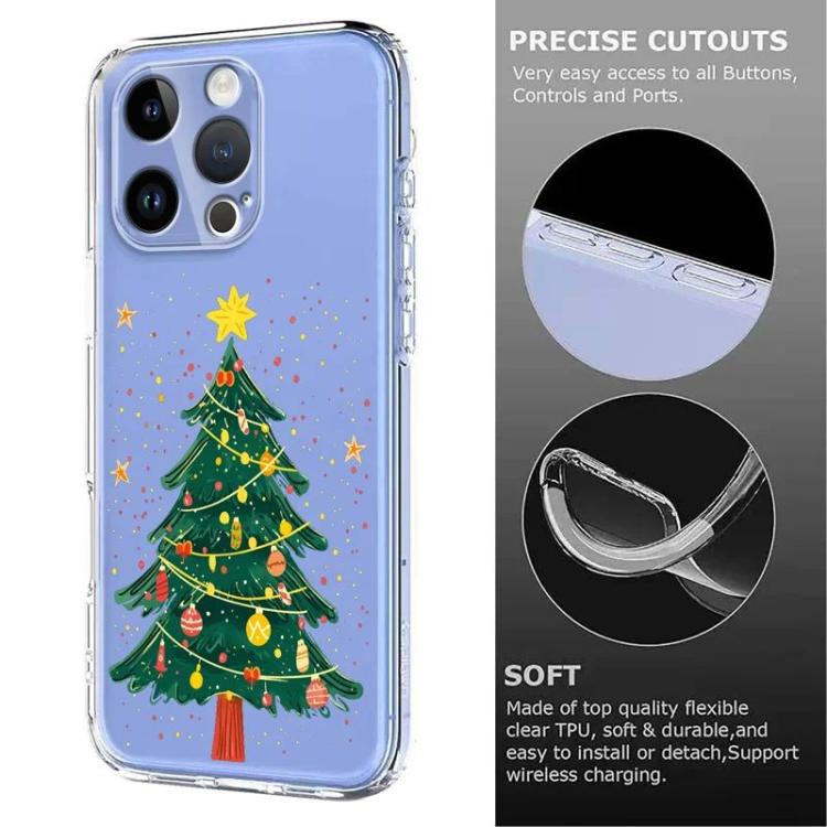 Christmas-themed Printed TPU Phone Case, For iPhone 15 Pro, For iPhone 15