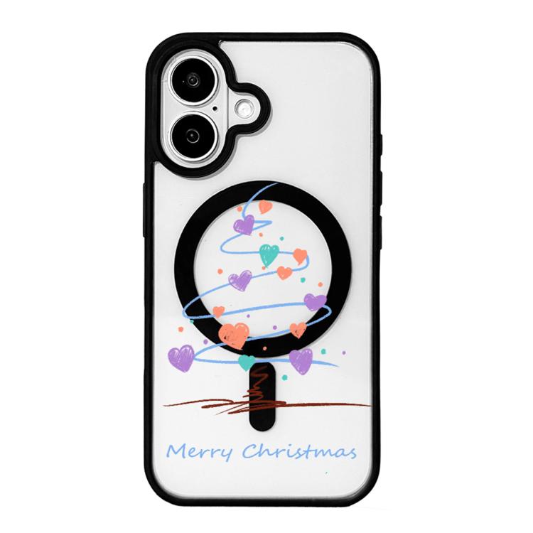 Christmas Series Strong Magnetic Painted Black Edge Phone Case, For iPhone 17
