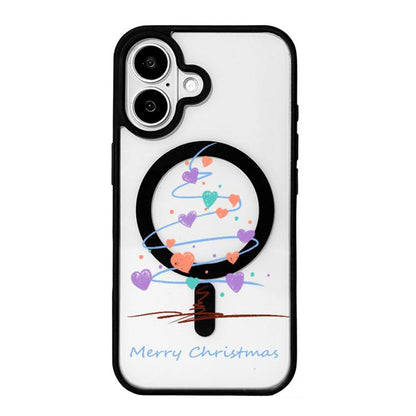 Christmas Series Strong Magnetic Painted Black Edge Phone Case, For iPhone 17