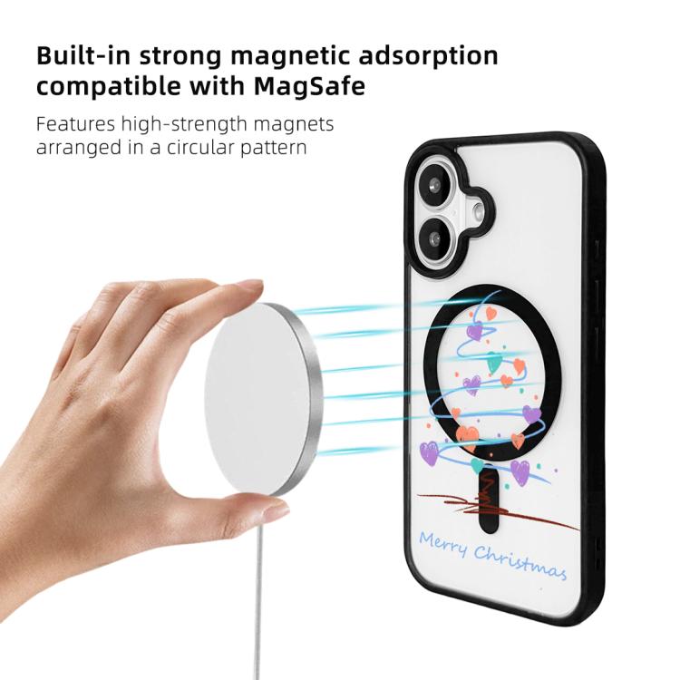 Christmas Series Strong Magnetic Painted Black Edge Phone Case, For iPhone 17