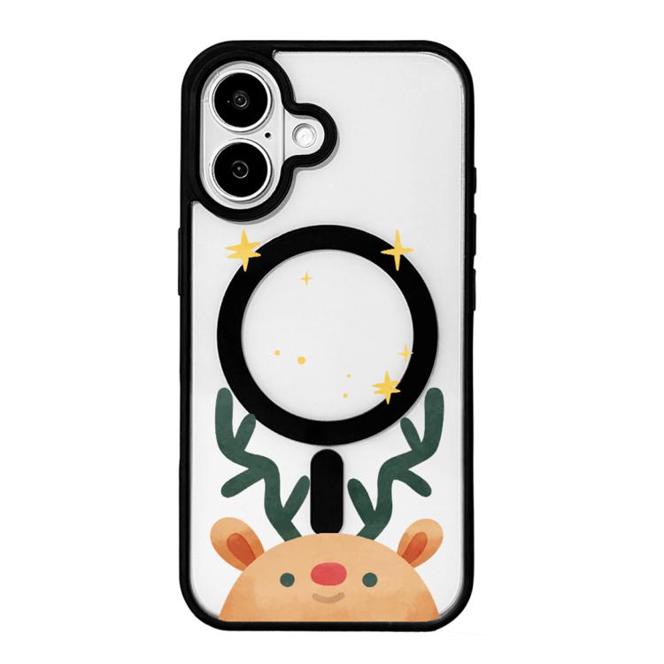 Christmas Series Strong Magnetic Painted Black Edge Phone Case, For iPhone 17