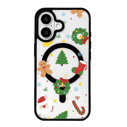 Christmas Series Strong Magnetic Painted Black Edge Phone Case, For iPhone 17