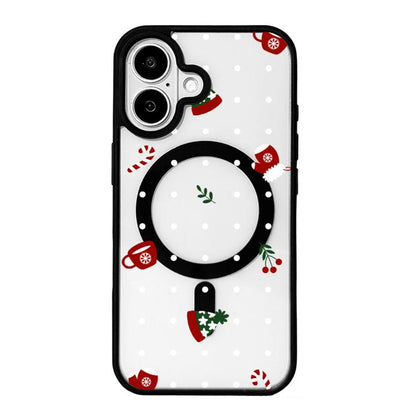 Christmas Series Strong Magnetic Painted Black Edge Phone Case, For iPhone 17