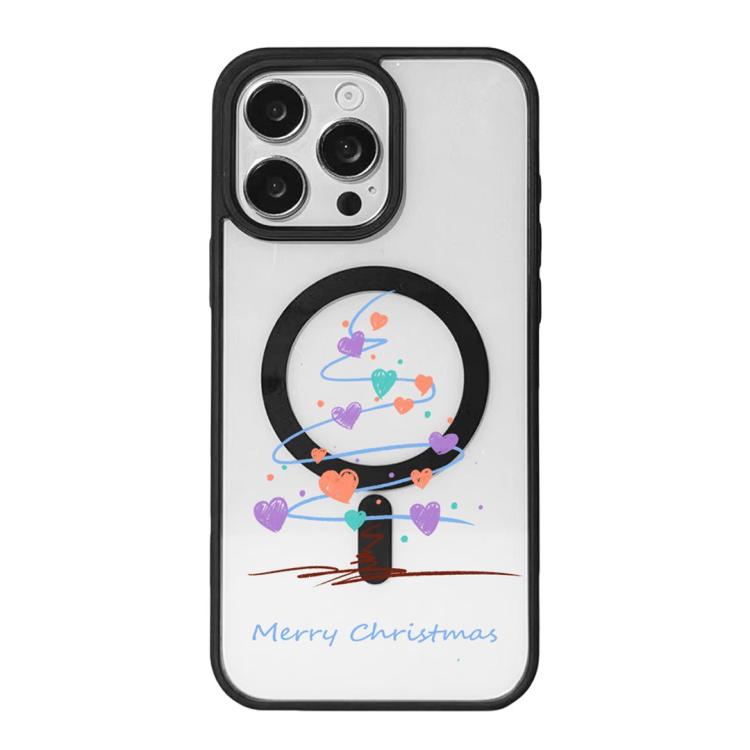 Christmas Series Strong Magnetic Painted Black Edge Phone Case, For iPhone 16 Pro