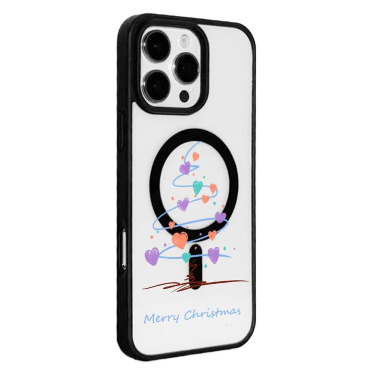 Christmas Series Strong Magnetic Painted Black Edge Phone Case, For iPhone 16 Pro