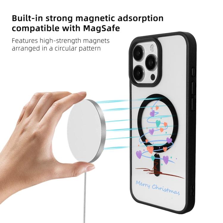 Christmas Series Strong Magnetic Painted Black Edge Phone Case, For iPhone 16 Pro