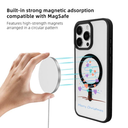 Christmas Series Strong Magnetic Painted Black Edge Phone Case, For iPhone 16 Pro