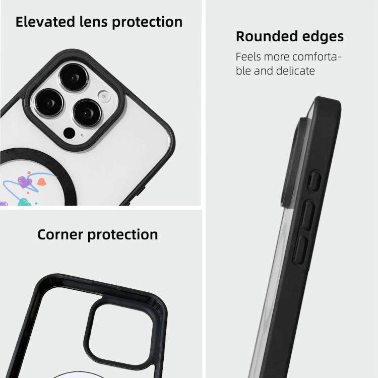 Christmas Series Strong Magnetic Painted Black Edge Phone Case, For iPhone 16 Pro