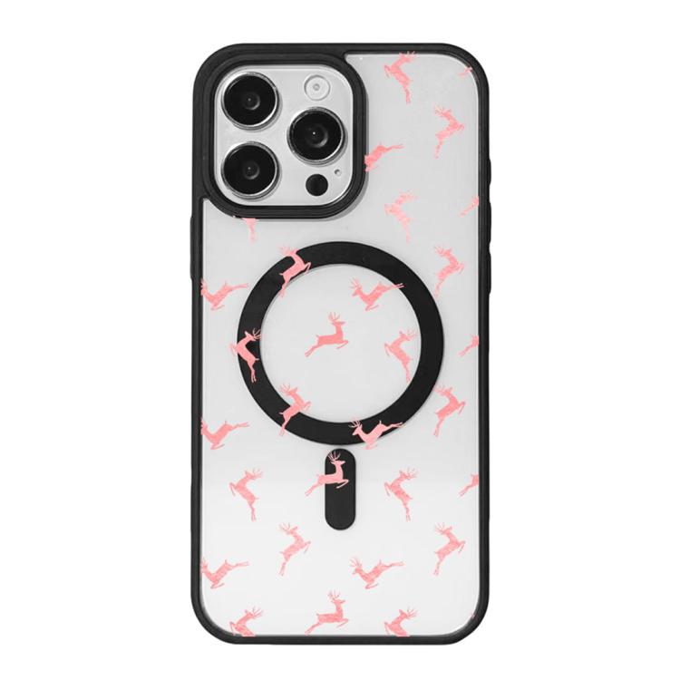 Christmas Series Strong Magnetic Painted Black Edge Phone Case, For iPhone 16 Pro