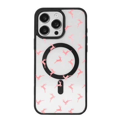Christmas Series Strong Magnetic Painted Black Edge Phone Case, For iPhone 16 Pro
