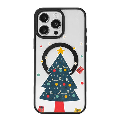 Christmas Series Strong Magnetic Painted Black Edge Phone Case, For iPhone 16 Pro
