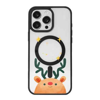 Christmas Series Strong Magnetic Painted Black Edge Phone Case, For iPhone 16 Pro