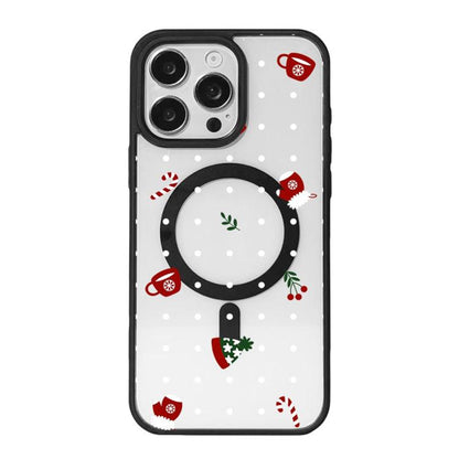 Christmas Series Strong Magnetic Painted Black Edge Phone Case, For iPhone 16 Pro