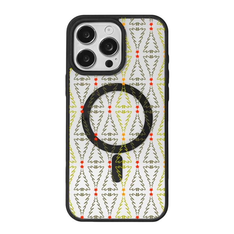 Christmas Series Strong Magnetic Painted Black Edge Phone Case, For iPhone 16 Pro