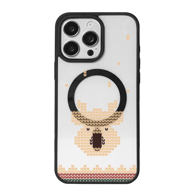 Christmas Series Strong Magnetic Painted Black Edge Phone Case, For iPhone 16 Pro
