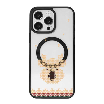 Christmas Series Strong Magnetic Painted Black Edge Phone Case, For iPhone 16 Pro