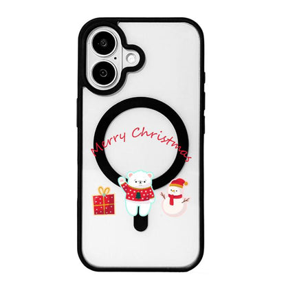 Christmas Series Strong Magnetic Painted Black Edge Phone Case, For iPhone 16
