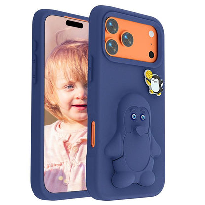 Penguin Baby EVA Shockproof Phone Case with Holder, For iPhone 17 Pro Max, For iPhone 17 Pro, For iPhone 17, For iPhone Air