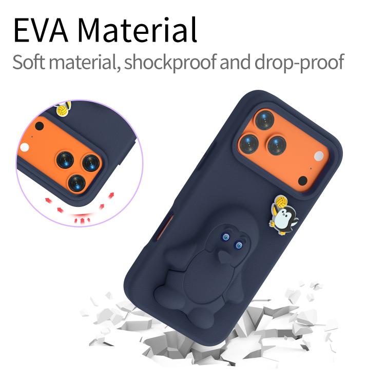 Penguin Baby EVA Shockproof Phone Case with Holder, For iPhone 17 Pro Max, For iPhone 17 Pro, For iPhone 17, For iPhone Air