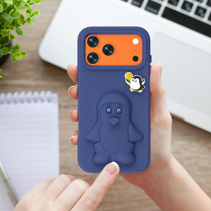 Penguin Baby EVA Shockproof Phone Case with Holder, For iPhone 17 Pro Max, For iPhone 17 Pro, For iPhone 17, For iPhone Air