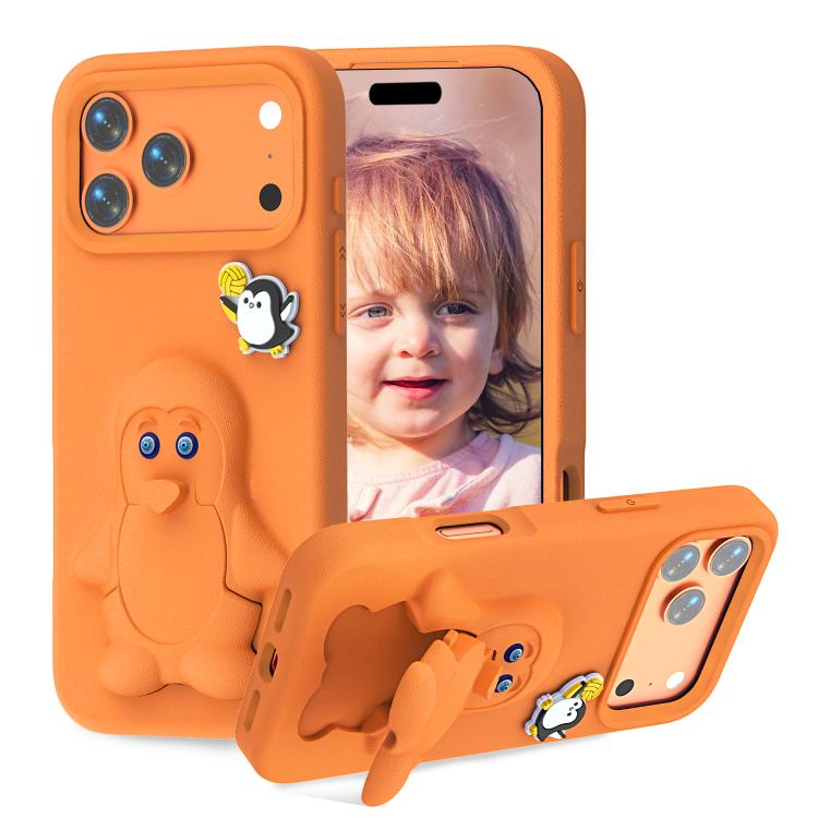Penguin Baby EVA Shockproof Phone Case with Holder, For iPhone 17 Pro Max, For iPhone 17 Pro, For iPhone 17, For iPhone Air