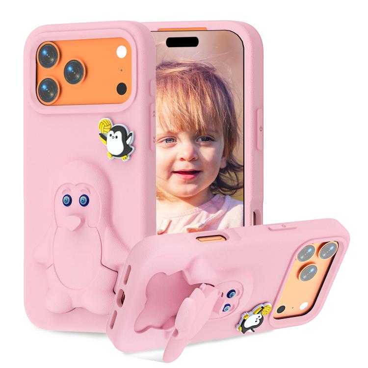 Penguin Baby EVA Shockproof Phone Case with Holder, For iPhone 17 Pro Max, For iPhone 17 Pro, For iPhone 17, For iPhone Air